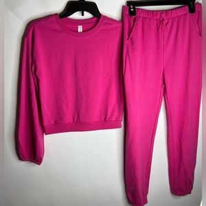 NWT Ideology GIRLS PINK SWEATSUIT SIZE XL 16